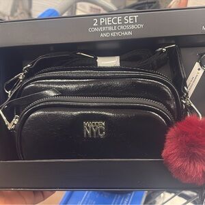 Madden NYC Black Convertible Crossbody Bag Set